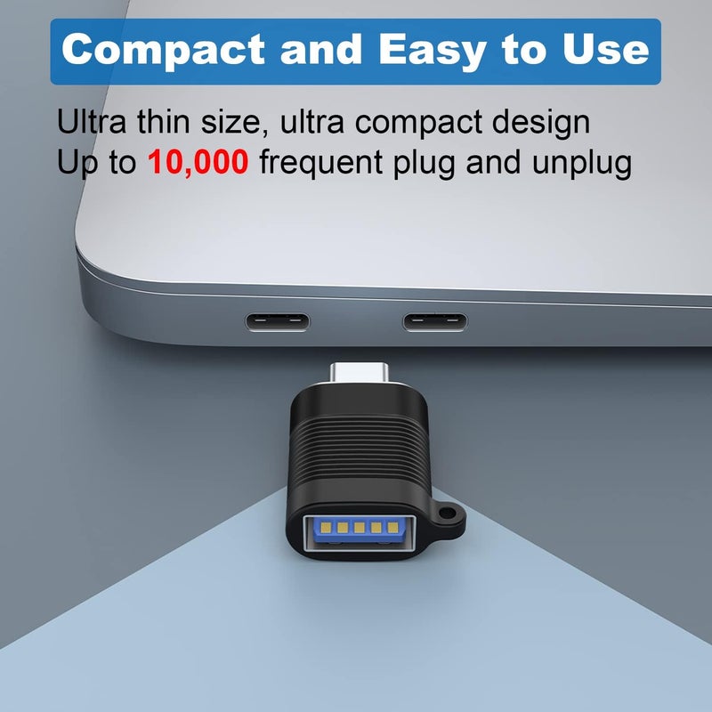 AreMe USB C Adapter (6 Pack), Micro USB Male to USB C Female Adapter, USB 3.0 to Type C Converter Connector (Black) - Image 5